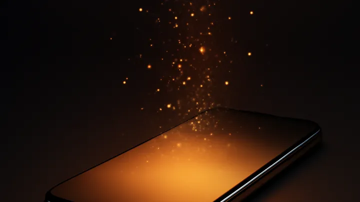 88FA COM Modern phone with glowing screen